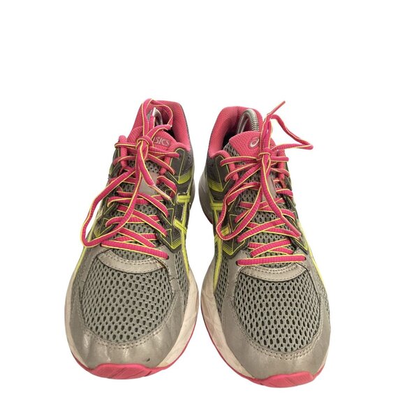 Asics t5f9n Women Size 8.5 Gray Yellow Pink Gel-Contend 3 Running sneaker Shoes - Picture 2 of 8